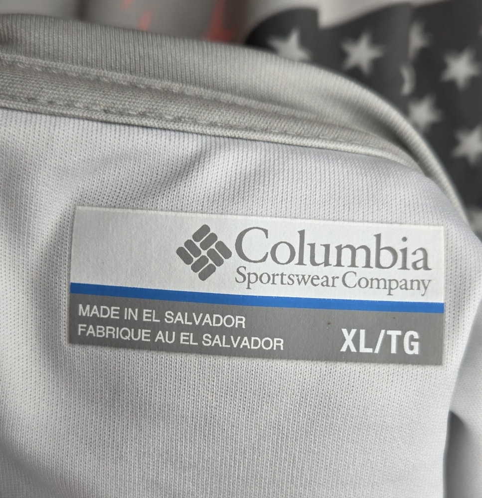 NWT Columbia XL PFG Fish Flag Gray long Sleeves Shirt - Picture 7 of 11